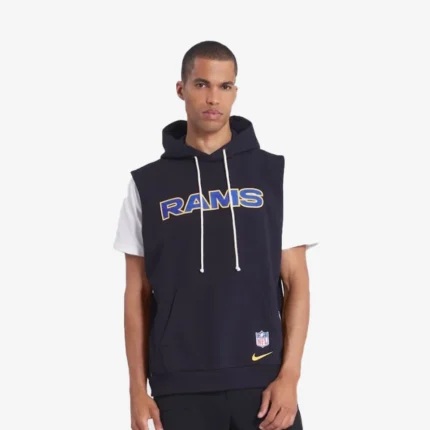 Unisex Nike Black Los Angeles Rams 2025 Rivalries Collection Standard Issue Sideline Dri-FIT Sleeveless Hoodie