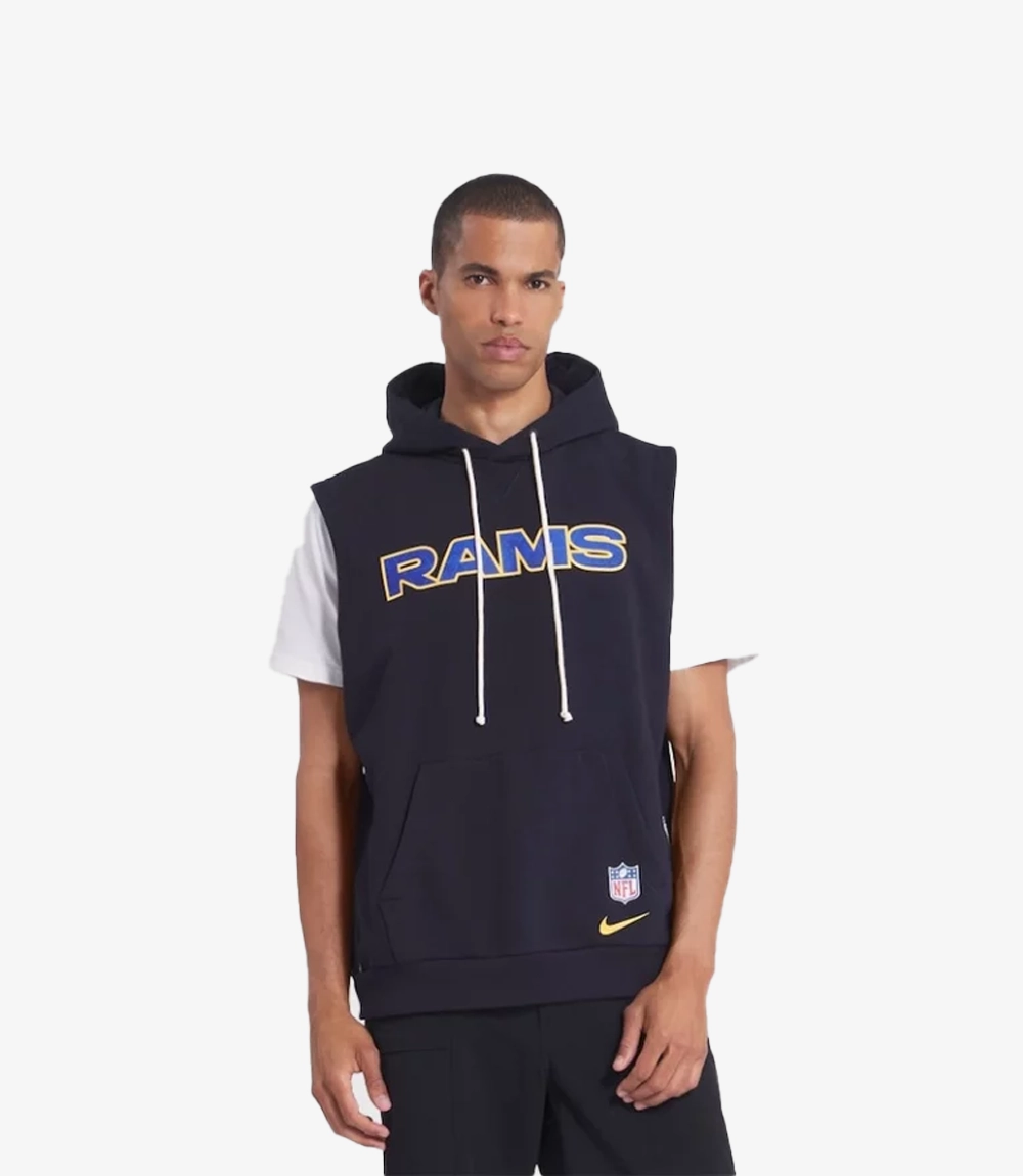 Nike Black Los Angeles Rams 2025 Rivalries Collection Standard Issue Sideline Dri-FIT Sleeveless Hoodie Unisex Nike Black Los Angeles Rams 2025 Rivalries Collection Standard Issue Sideline Dri-FIT Sleeveless Hoodie