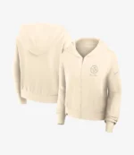 Nike Cream Pittsburgh Steelers Glory Cropped Full-Zip Hoodie