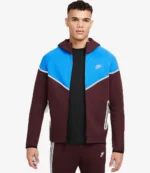 Unisex Nike Tech Windrunner Men’s Reflective Design Details Fleece Full-Zip Jacket Burgundy and Blue