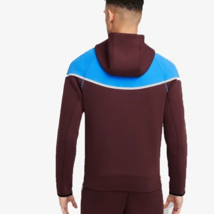 Nike Tech Windrunner Men’s Reflective Design Details Fleece Full-Zip Jacket Burgundy and Blue