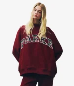Unisex Parke Holiday Plaid Varsity Fleece Maroon Mockneck Sweatshirt