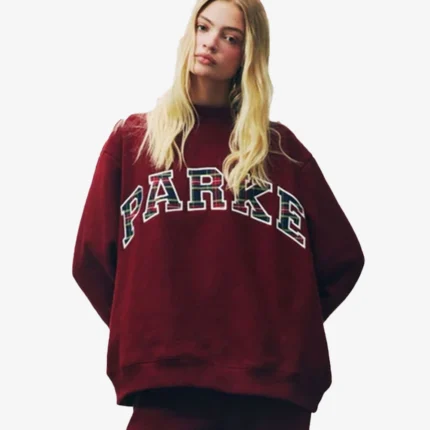 Unisex Parke Holiday Plaid Varsity Fleece Maroon Mockneck Sweatshirt