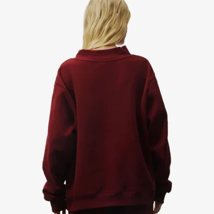 Parke Holiday Plaid Varsity Fleece Maroon Mockneck Sweatshirt