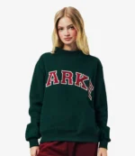 Unisex Parke Holiday Varsity Mockneck Fleece  Sweatshirt in Green