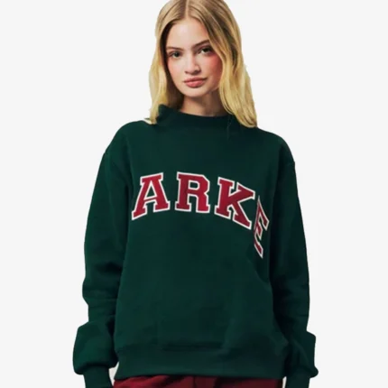 Unisex Parke Holiday Varsity Mockneck Fleece  Sweatshirt in Green