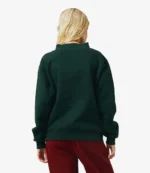 Parke Holiday Varsity Mockneck Fleece  Sweatshirt in Green