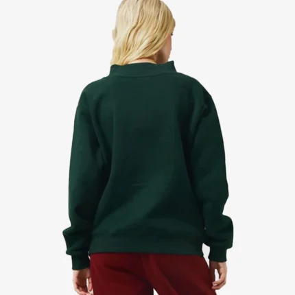 Parke Holiday Varsity Mockneck Fleece  Sweatshirt in Green