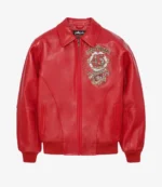 Unisex Pelle Pelle Red Leather Jacket