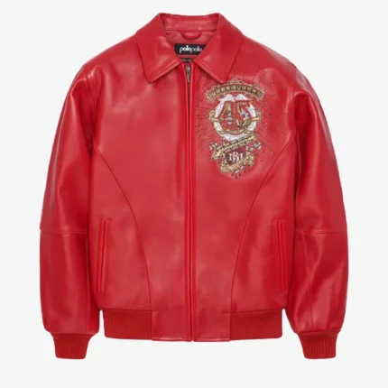 Unisex Pelle Pelle Red Leather Jacket
