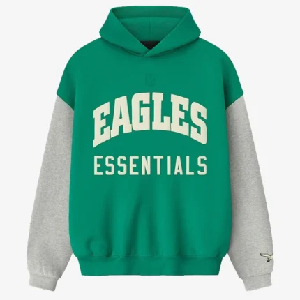 Unisex Philadelphia Eagles Fear of God Essentials Kelly Green & Heather Gray Sport Hoodie