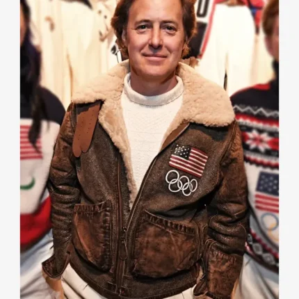Unisex Polo Ralph Lauren Team USA 2026 Winter Olympics Brown Leather Flight Jacket