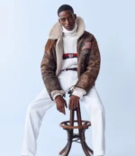 Polo Ralph Lauren Team USA 2026 Winter Olympics Brown Leather Flight Jacket