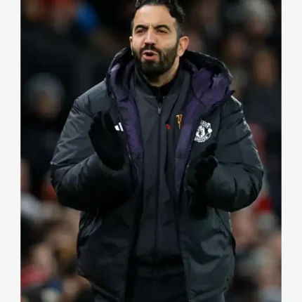 Unisex Ruben Amorim Premier League 2025 Manchester United Black Hooded Jacket