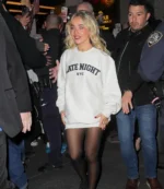 Unisex Sabrina Carpenter Late Night NYC Grey Sweatshirt