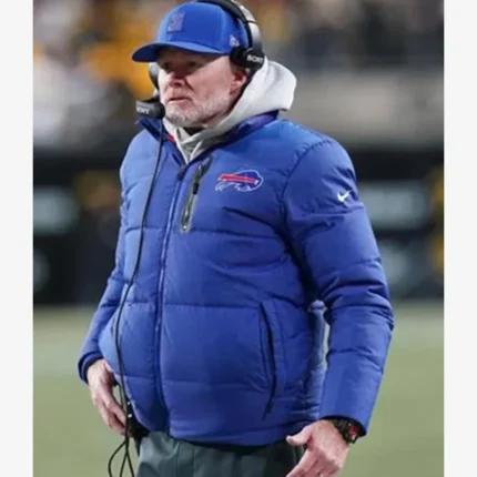 Sean McDermott Buffalo Bills Blue Puffer Jacket 2025 For Unisex