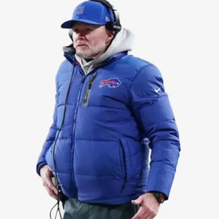 Sean McDermott Buffalo Bills Blue Puffer Jacket 2025