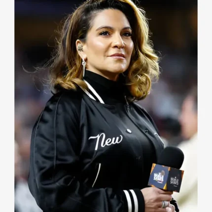 Unisex Singer Shoshana Bean New York Yankees Black Satin Starter Jacket