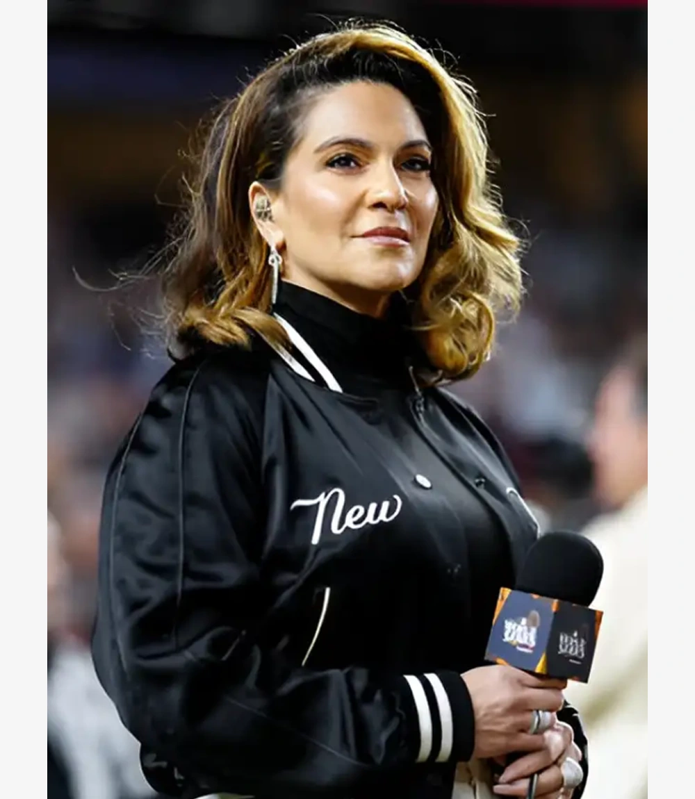 Singer Shoshana Bean New York Yankees Black Satin Starter Jacket Unisex Singer Shoshana Bean New York Yankees Black Satin Starter Jacket