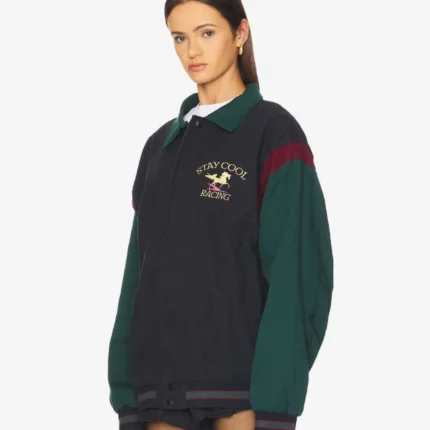 Unisex Stay Cool Racing Full-Snap Bomber Jacket