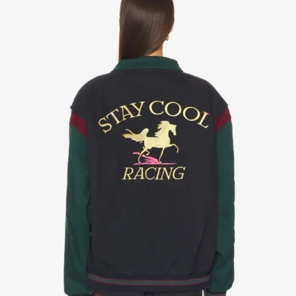 Stay Cool Racing Full-Snap Bomber Jacket