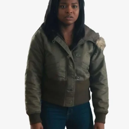 The Nicole Bell Story Tv Series Rayven Symone Ferrell Green Bomber Jacket