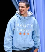 Unisex The Tonight Show Starring Jimmy Fallon 2025 Timothée Chalamet Blue Marty Supreme Hoodie Jacket