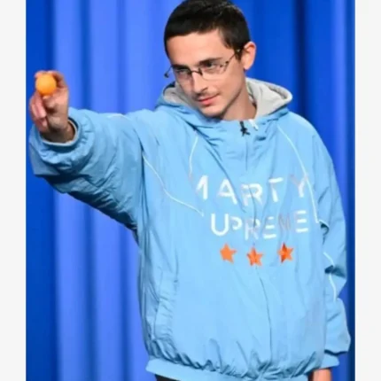 The Tonight Show Starring Jimmy Fallon 2025 Timothée Chalamet Blue Marty Supreme Hoodie Jacket