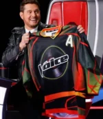 Unisex The Voice 2024 Team Bublé “26” Number, Vinyl Record Logo, and MB Script Black & Red Long-Sleeve Performance Jersey
