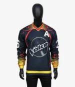 The Voice 2024 Team Bublé “26” Number, Vinyl Record Logo, and MB Script Black & Red Long-Sleeve Performance Jersey