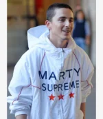 Timothée Chalamet Marty Supreme White Jacket