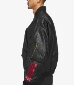 Adidas Originals x Willy Chavarria Black Bomber Leather Jacket