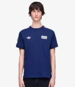 Adidas x Oasis Drop 2 Tour 3-Stripes Unisex Navy Blue T-Shirt – 2025 For Unisex