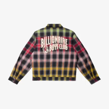 Billionaire Boys Club Mixer Front Helmet Head Patch & Back Arch Logo Printed Multi-Color Plaid Workman’s Zip-Up Jacket