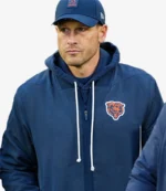 Coach Ben Johnson Chicago Bears 2025 Nike Navy Blue Sideline Bomber Jacket For Men & Women