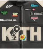 Disney x Kith for Pixar Dejan Black & Cream Leather Jacket For Unisex