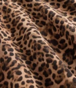 GAP Brown Leopard Print VintageSoft Crop Logo Hoodie For Unisex