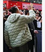 Lewis Hamilton 3D Diamond Quilted, Integrated Hood & Raglan Sleeves Sage Green Puffer Jacket For Unisex