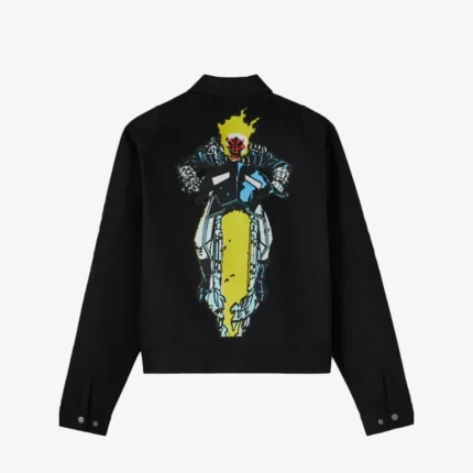 OVO Marvel Ghost Rider Black Denim Moto Jacket