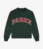 Parke Holiday Varsity Mockneck Fleece  Sweatshirt in Green For Unisex