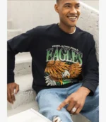 Philadelphia Eagles x Underdog Retro Printed Crewneck Sweatshirt Black For Unisex