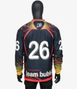 The Voice 2024 Team Bublé “26” Number, Vinyl Record Logo, and MB Script Black & Red Long-Sleeve Performance Jersey For Unisex