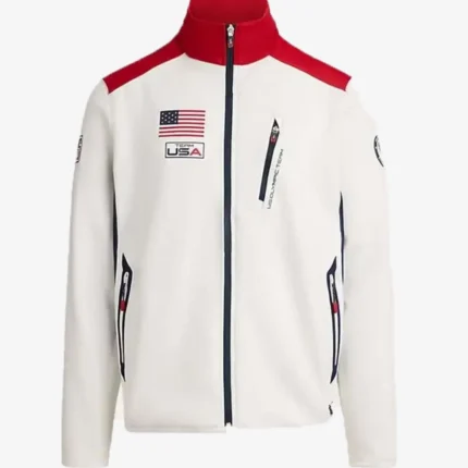 Winter Olympic Team USA 2026 White Track Jacket For Unisex