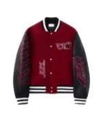 Unisex AC Milan x Off-White Ruben Loftus-Cheek Maroon Varsity Jacket