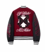 AC Milan x Off-White Ruben Loftus-Cheek Maroon Varsity Jacket