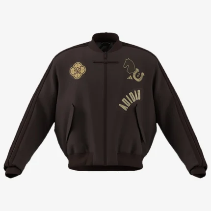 Unisex Adidas Chinese New Year 2026 3 Stripes Modern China Brown Padded Bomber Jacket