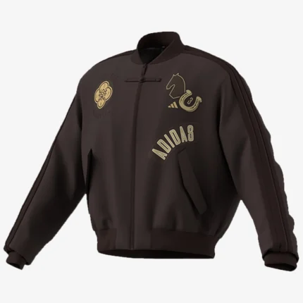 Adidas Chinese New Year 2026 3 Stripes Modern China Brown Padded Bomber Jacket