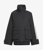 Unisex Adidas Premium 3-Stripes Oversized 3S Black Padded Jacket
