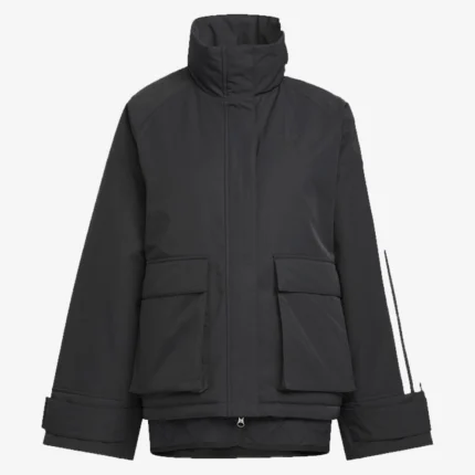 Unisex Adidas Premium 3-Stripes Oversized 3S Black Padded Jacket