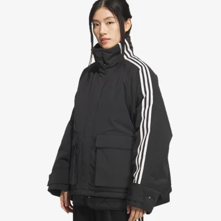 Adidas Premium 3-Stripes Oversized 3S Black Padded Jacket